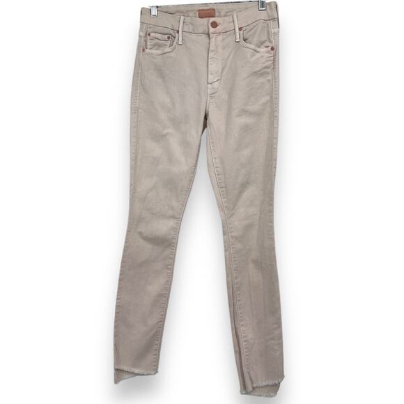 Mother The Looker Ankle Step Fray Jeans in Pink Lemonade Women's 27 Easter - Picture 2 of 12